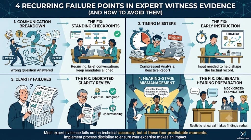 Four Recurring Failure Points in Expert Witness Evidence (and How to Avoid Them)