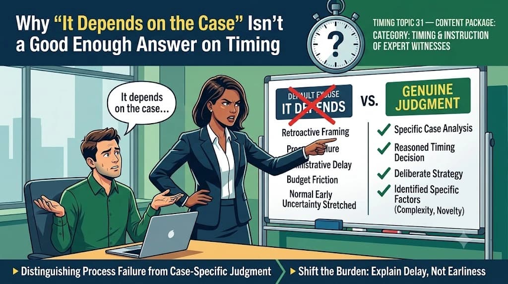 Why "It Depends on the Case" Isn't a Good Enough Answer on Timing