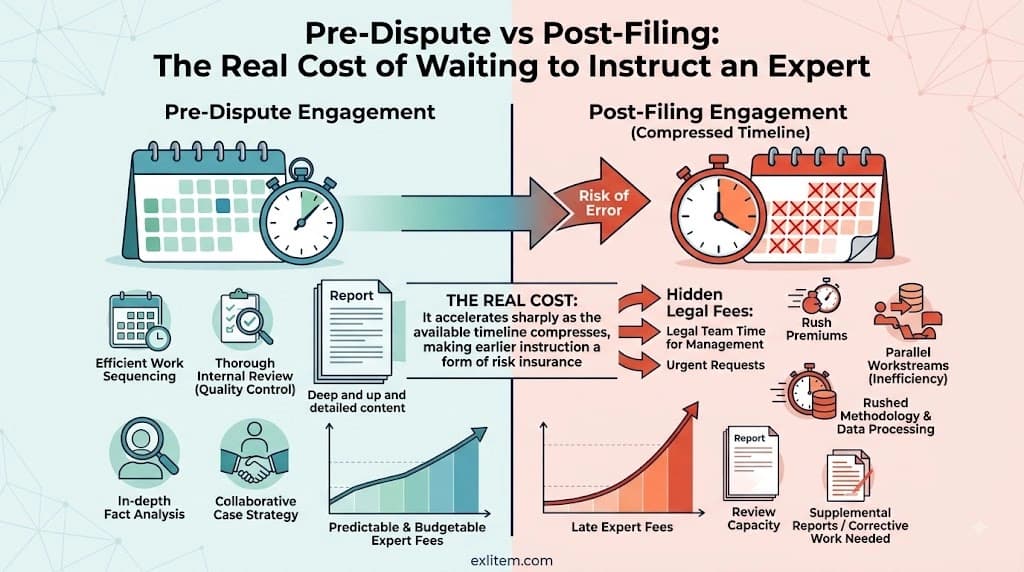 Pre-Dispute vs Post-Filing: The Real Cost of Waiting to Instruct an Expert