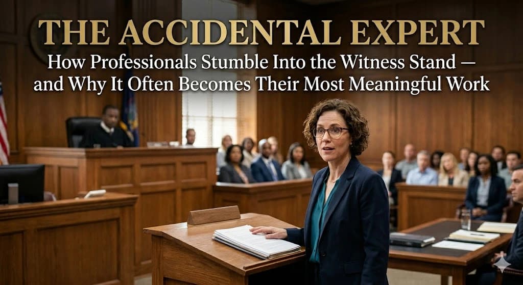 The Accidental Expert: How Professionals Stumble Into the Witness Stand - and Why It Often Becomes Their Most Meaningful Work